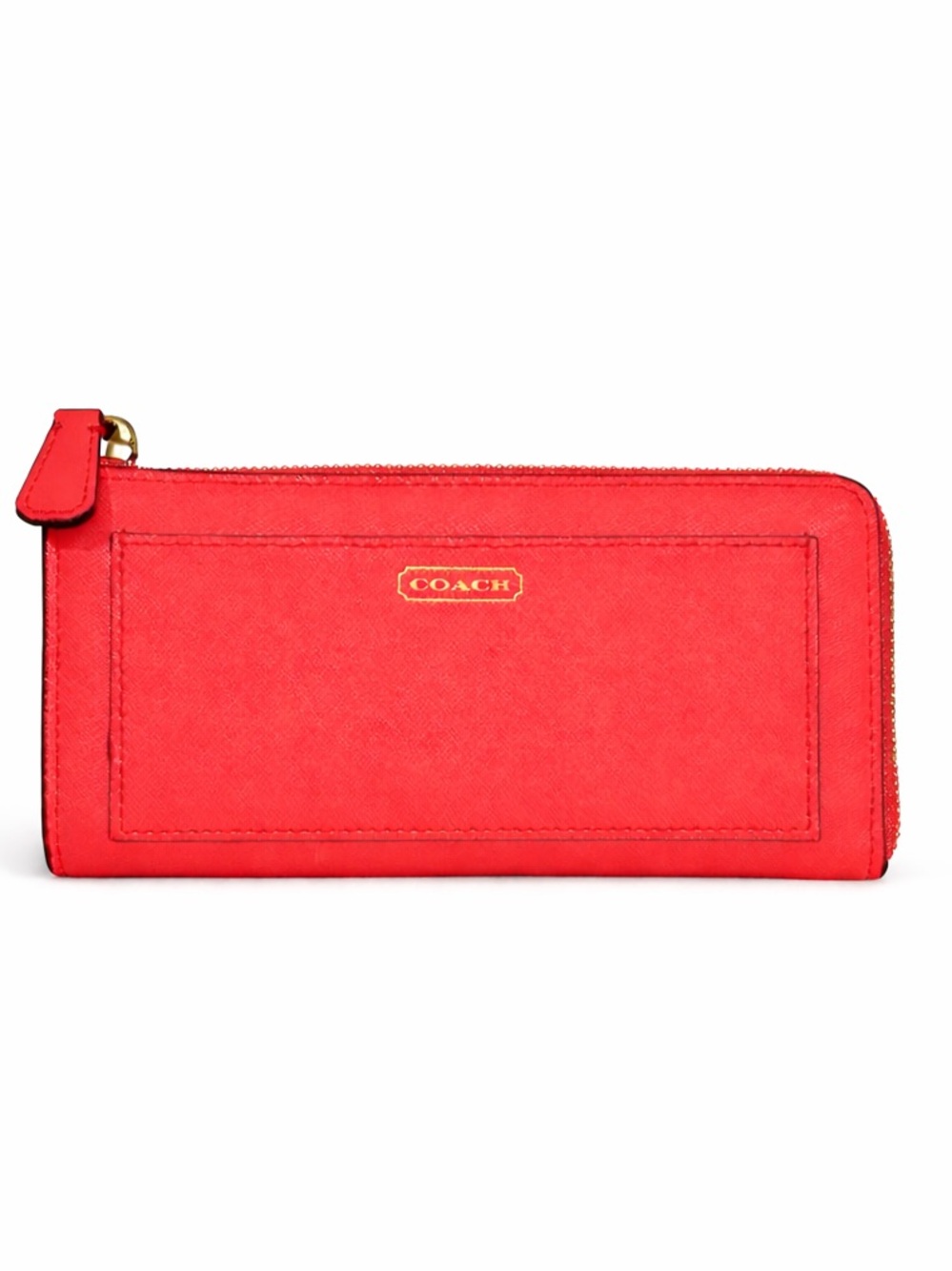 COACH Darcy Coral Saffiano Leather Accordion Zip Wallet